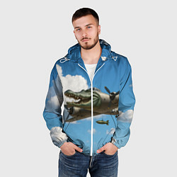 Ветровка с капюшоном мужская Бомбардиро крокодило, цвет: 3D-белый — фото 2