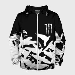 Ветровка с капюшоном мужская Monster energy crow, цвет: 3D-белый