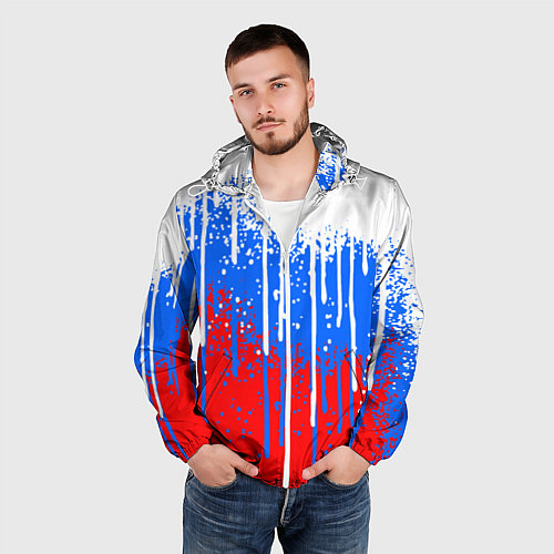 Мужская ветровка Патриот - флаг / 3D-Белый – фото 3