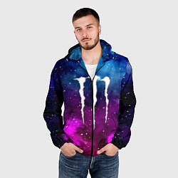 Ветровка с капюшоном мужская Monster energy neon space, цвет: 3D-черный — фото 2