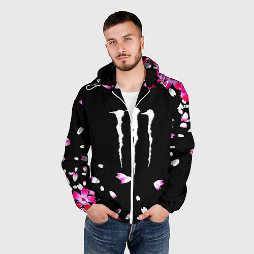 Мужская ветровка Monster energy sakura / 3D-Белый – фото 3