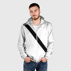 Ветровка с капюшоном мужская Ремень безопасности пассажирский, цвет: 3D-белый — фото 2