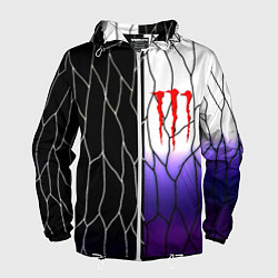 Ветровка с капюшоном мужская Monster energy steel, цвет: 3D-белый