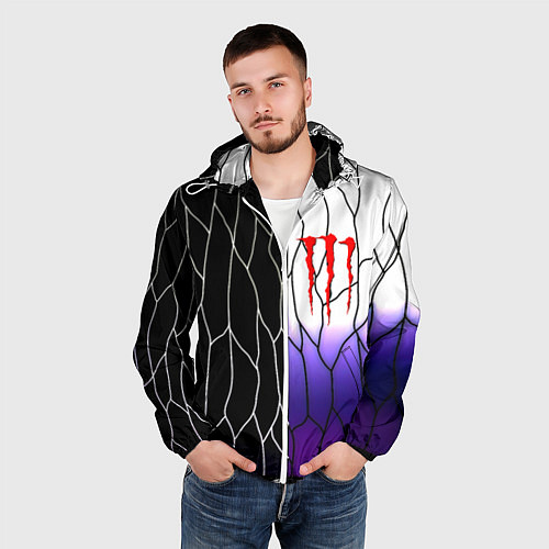 Мужская ветровка Monster energy steel / 3D-Белый – фото 3