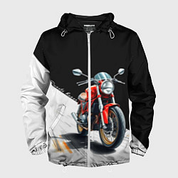 Ветровка с капюшоном мужская Ducati Racer, цвет: 3D-белый