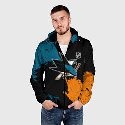 Ветровка с капюшоном мужская Сан Хосе Шаркс - два цвета, цвет: 3D-черный — фото 2