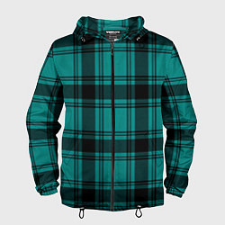 Ветровка с капюшоном мужская Checkered dark blue, цвет: 3D-черный