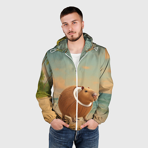 Мужская ветровка Бурбалони Лулиоли мем / 3D-Белый – фото 3