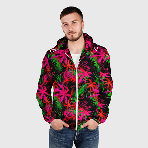 Мужская ветровка Palm red pink / 3D-Белый – фото 3