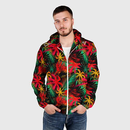 Мужская ветровка Palm yellow red / 3D-Белый – фото 3