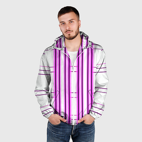Мужская ветровка Neon pink / 3D-Белый – фото 3