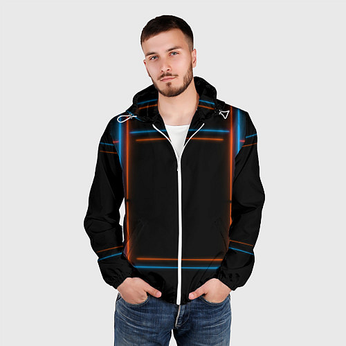Мужская ветровка Neon black red blue / 3D-Белый – фото 3