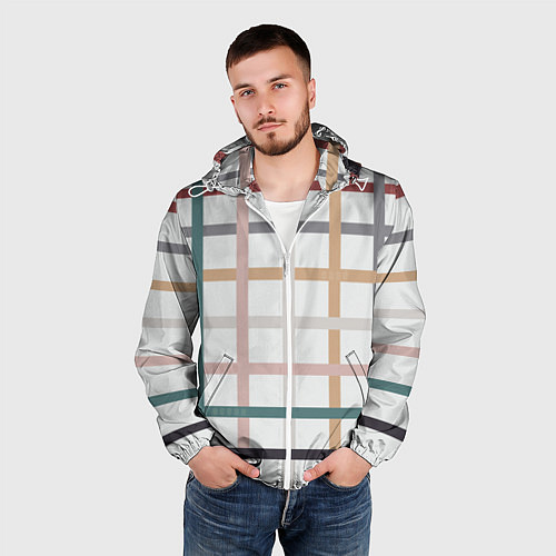 Мужская ветровка Плетенка пастельная / 3D-Белый – фото 3