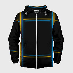 Ветровка с капюшоном мужская Neon yellow light blue, цвет: 3D-белый