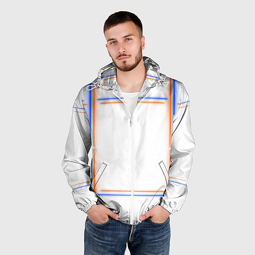 Мужская ветровка Neon white orange blue / 3D-Белый – фото 3