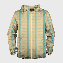 Мужская ветровка Color beige cage light blue stripes