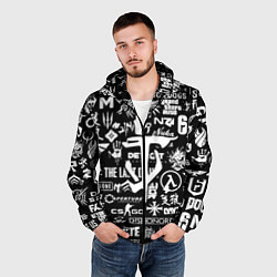 Ветровка с капюшоном мужская Doom логотипы всех игр, цвет: 3D-черный — фото 2