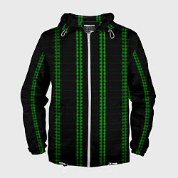 Мужская ветровка Color black cage green stripes