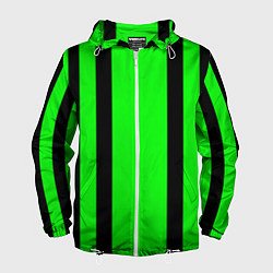 Мужская ветровка Color black and green stripes