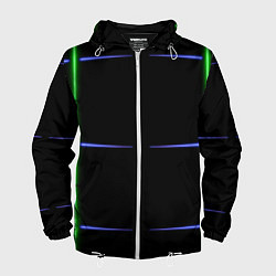 Мужская ветровка Color black green purple stripes