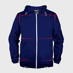 Ветровка с капюшоном мужская Color blue red stripes, цвет: 3D-белый