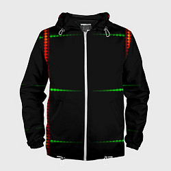 Мужская ветровка Color black green orange stripes