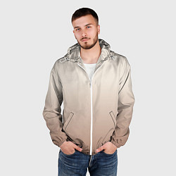 Ветровка с капюшоном мужская Градиент песочный, цвет: 3D-белый — фото 2