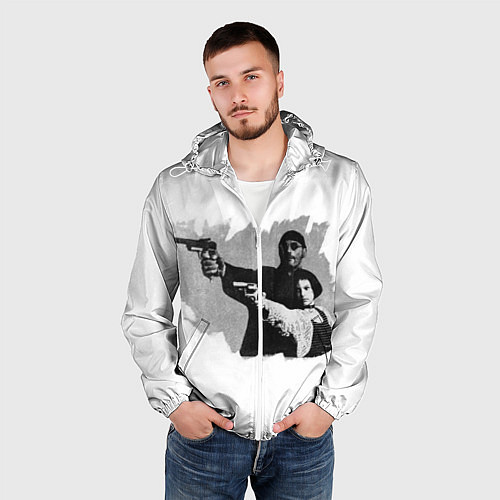 Мужская ветровка Леон рисунок / 3D-Белый – фото 3