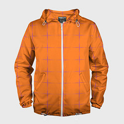 Ветровка с капюшоном мужская Color orange stripe, цвет: 3D-белый