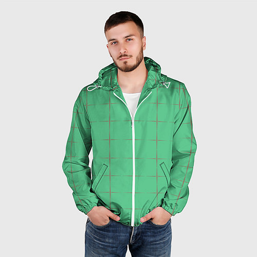 Мужская ветровка Color green stripes / 3D-Белый – фото 3