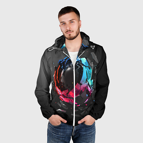 Мужская ветровка Abstract graphics / 3D-Белый – фото 3