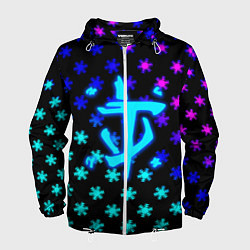 Ветровка с капюшоном мужская Doom winter neon, цвет: 3D-белый