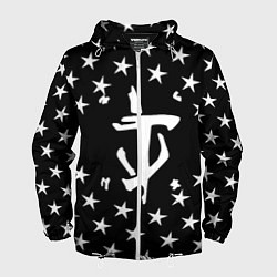 Ветровка с капюшоном мужская Doom star, цвет: 3D-белый