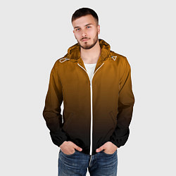 Ветровка с капюшоном мужская Orange gradient, цвет: 3D-белый — фото 2