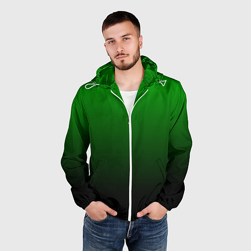 Мужская ветровка Green gradient / 3D-Белый – фото 3