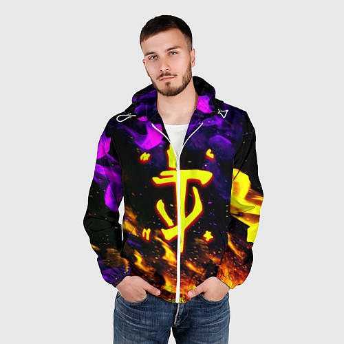 Мужская ветровка Doom огненный стиль / 3D-Белый – фото 3