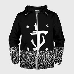 Ветровка с капюшоном мужская Doom геометрия линии, цвет: 3D-белый