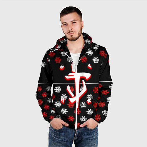 Мужская ветровка Doom winter pattern steel / 3D-Белый – фото 3