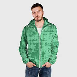 Ветровка с капюшоном мужская Текстура с потертостями, цвет: 3D-белый — фото 2