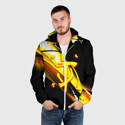 Мужская ветровка Doom геометрия из полос / 3D-Белый – фото 3