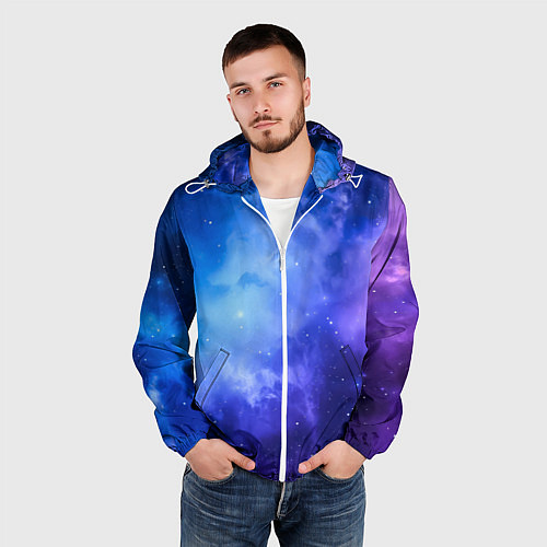 Мужская ветровка Неоновый яркий космос / 3D-Белый – фото 3