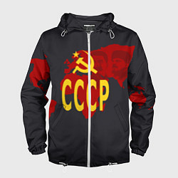 Ветровка с капюшоном мужская Рожден СССР, цвет: 3D-белый