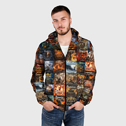 Ветровка с капюшоном мужская Sabaton - обложки альбомов и песен, цвет: 3D-черный — фото 2