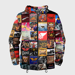 Ветровка с капюшоном мужская Aerosmith - обложки альбомов и песен, цвет: 3D-черный
