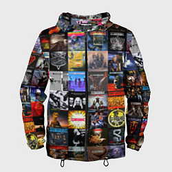 Ветровка с капюшоном мужская Scorpions - обложки альбомов и песен, цвет: 3D-черный