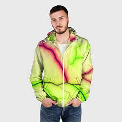 Ветровка с капюшоном мужская Multicolored lightning, цвет: 3D-белый — фото 2