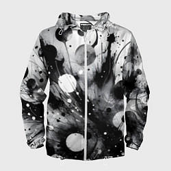 Мужская ветровка Абстрактная чёрно-белая композиция
