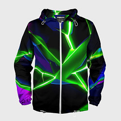 Ветровка с капюшоном мужская Green glow, цвет: 3D-белый