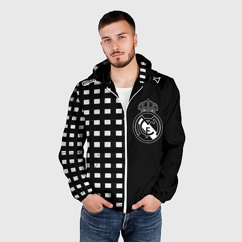 Мужская ветровка Real Madrid клетка / 3D-Белый – фото 3