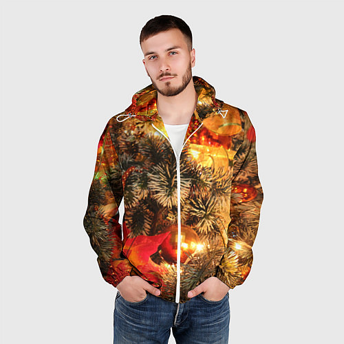 Мужская ветровка Атмосфера Рождества / 3D-Белый – фото 3